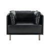 Vintage Lounge Chair With Polyester Upholstery - Black