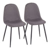 Pebble - Contemporary Chair (Set of 2) - Black / Charcoal