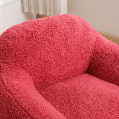 Giant Bean Bag Chair For Adults, Spacious Memory Foam Bean Bag Sofa With Armrests Teddy Fabric, Comfy Seating For Living Room Or Bedroom - Pink