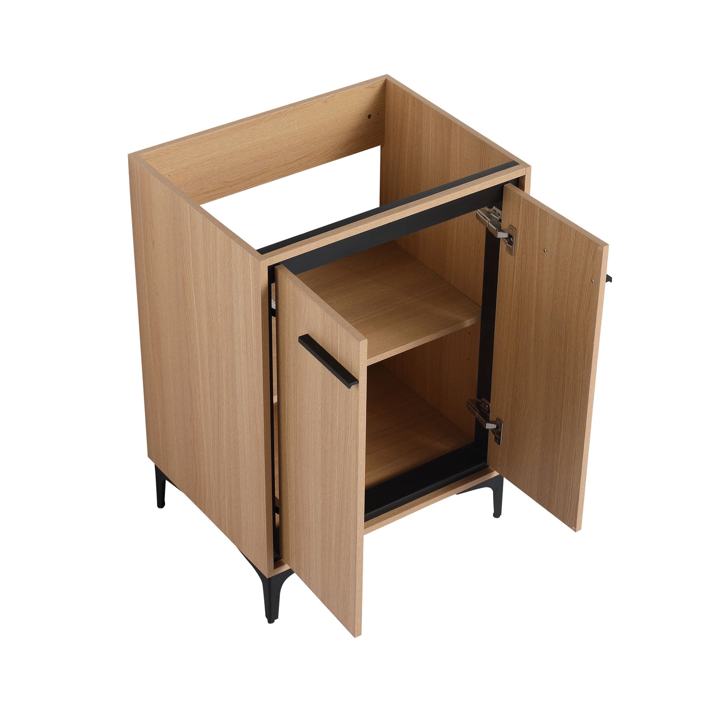 Modern Bathroom Vanity Cabinet With Soft Closing Doors - Oak