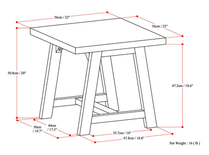 Sawhorse - End Table - Distressed Gray