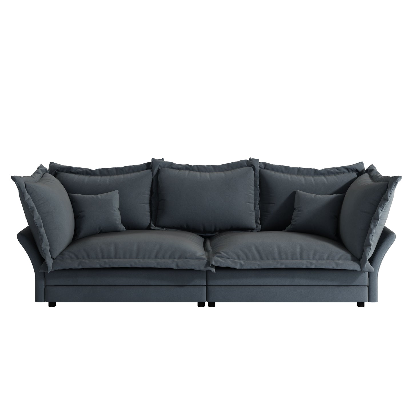 Modern Comfy Upholstered Sofa Cloud Couch, Deep Seat Couches With Multiple Large Soft Pillows, Convertible Deep Seat Chaise Langue For Living Room - Gray