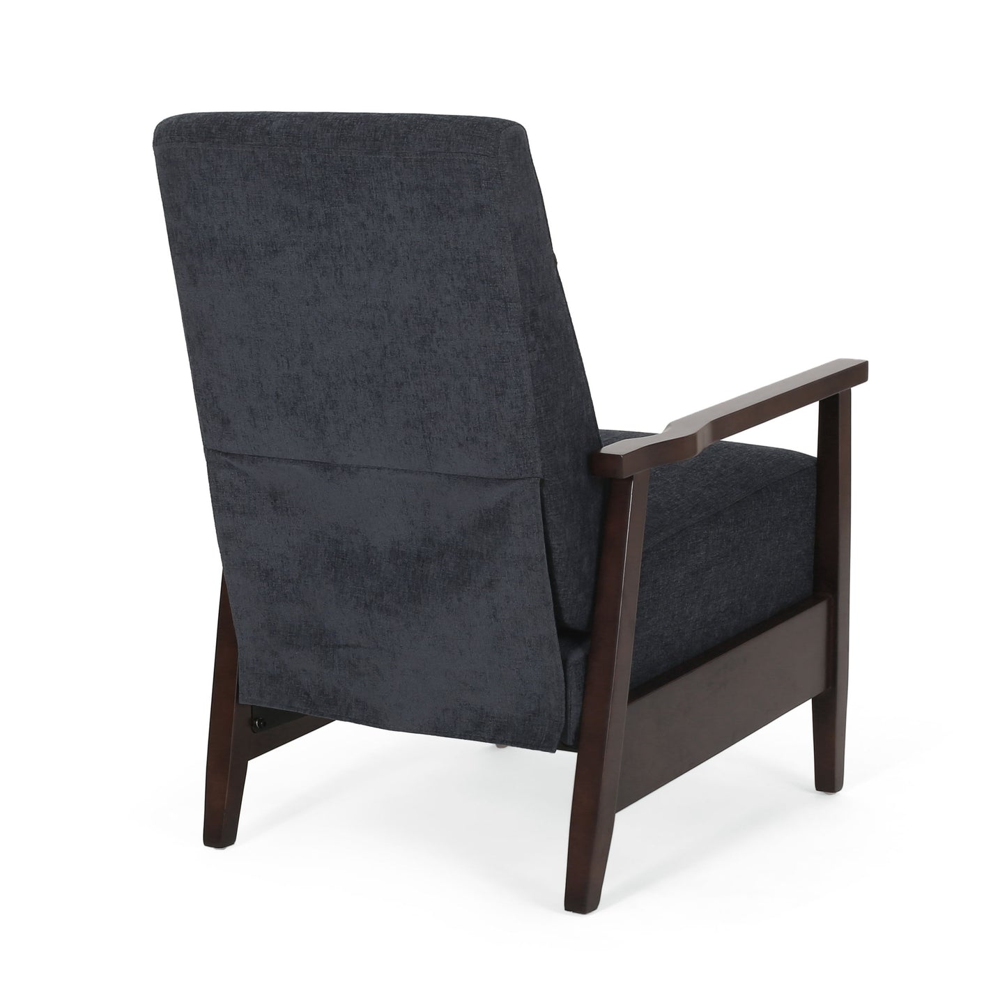 Wide Wood Hand Manual Club Recliner - Charcoal