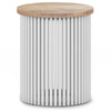 Demy - Metal And Wood Accent Table - Natural / White