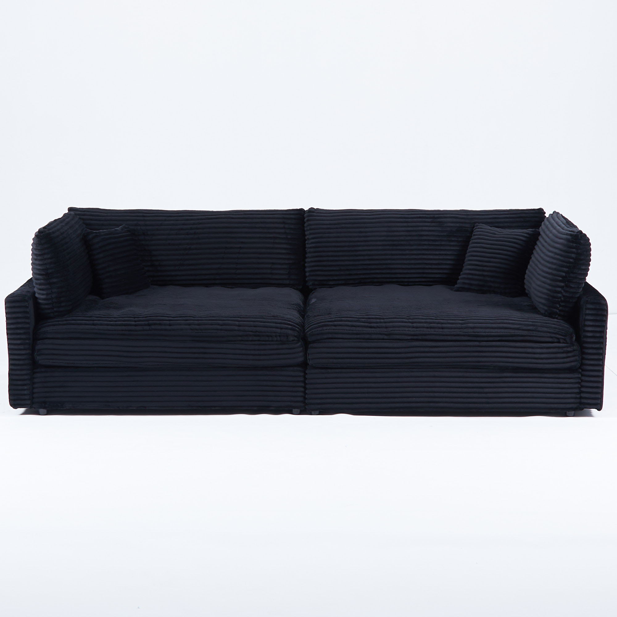 2 Throw Pillows, Four Backrests, Opening Up A New Style For The Living Room's Casual Area - Black
