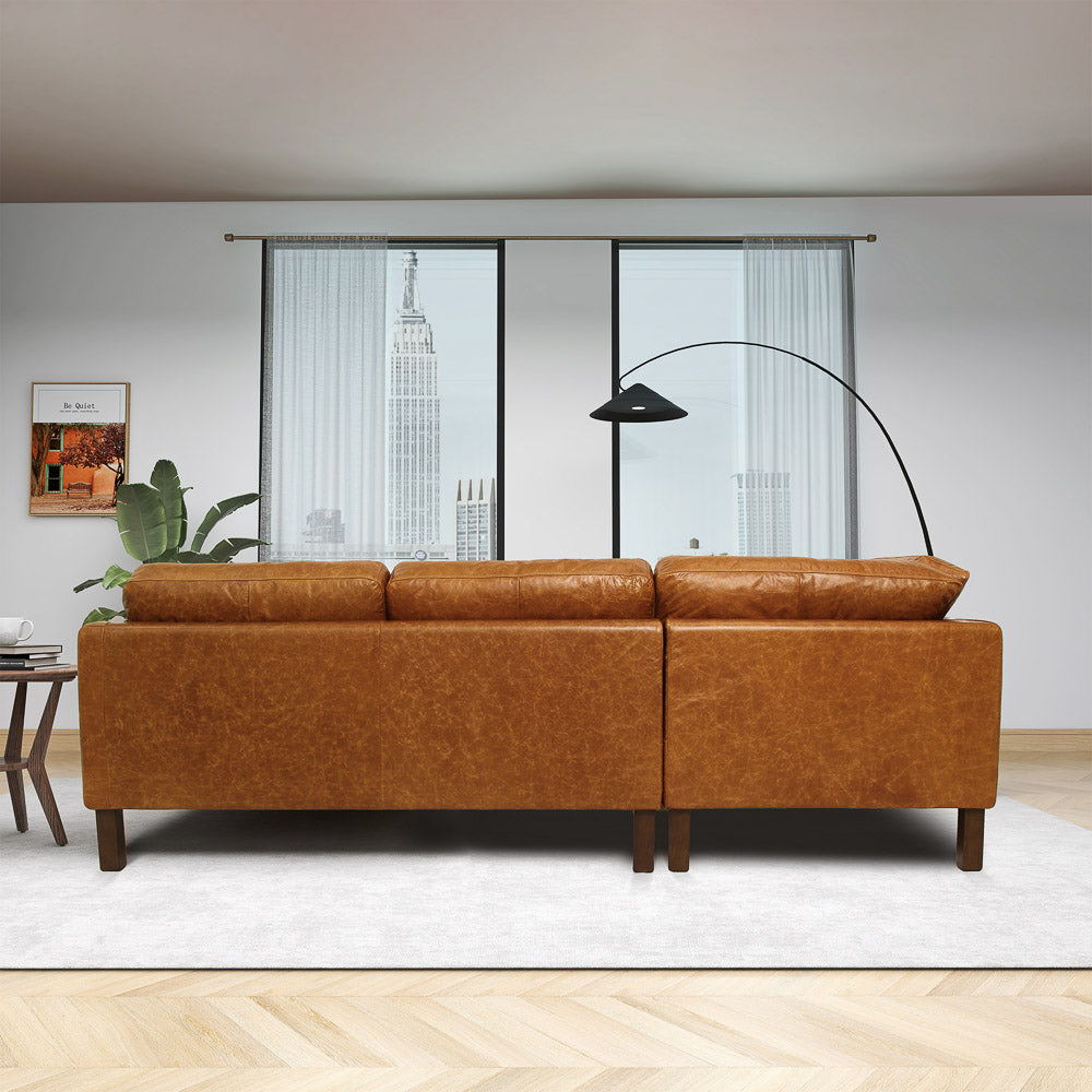 Juno - Sectional Left Waxy Sofa - Cognac