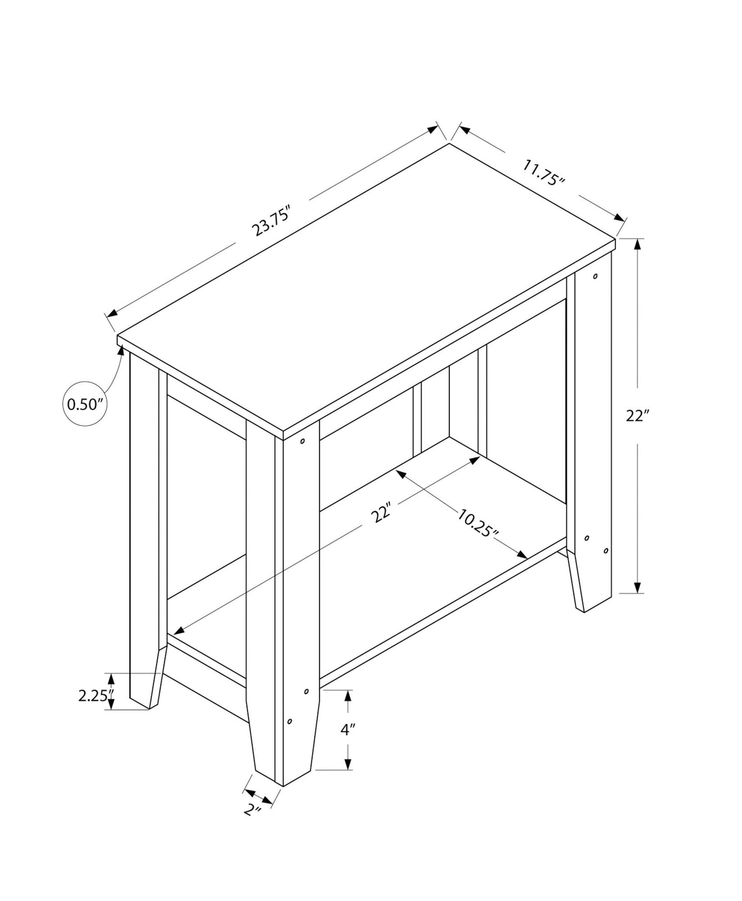 Accent Table, Side Transitional - White