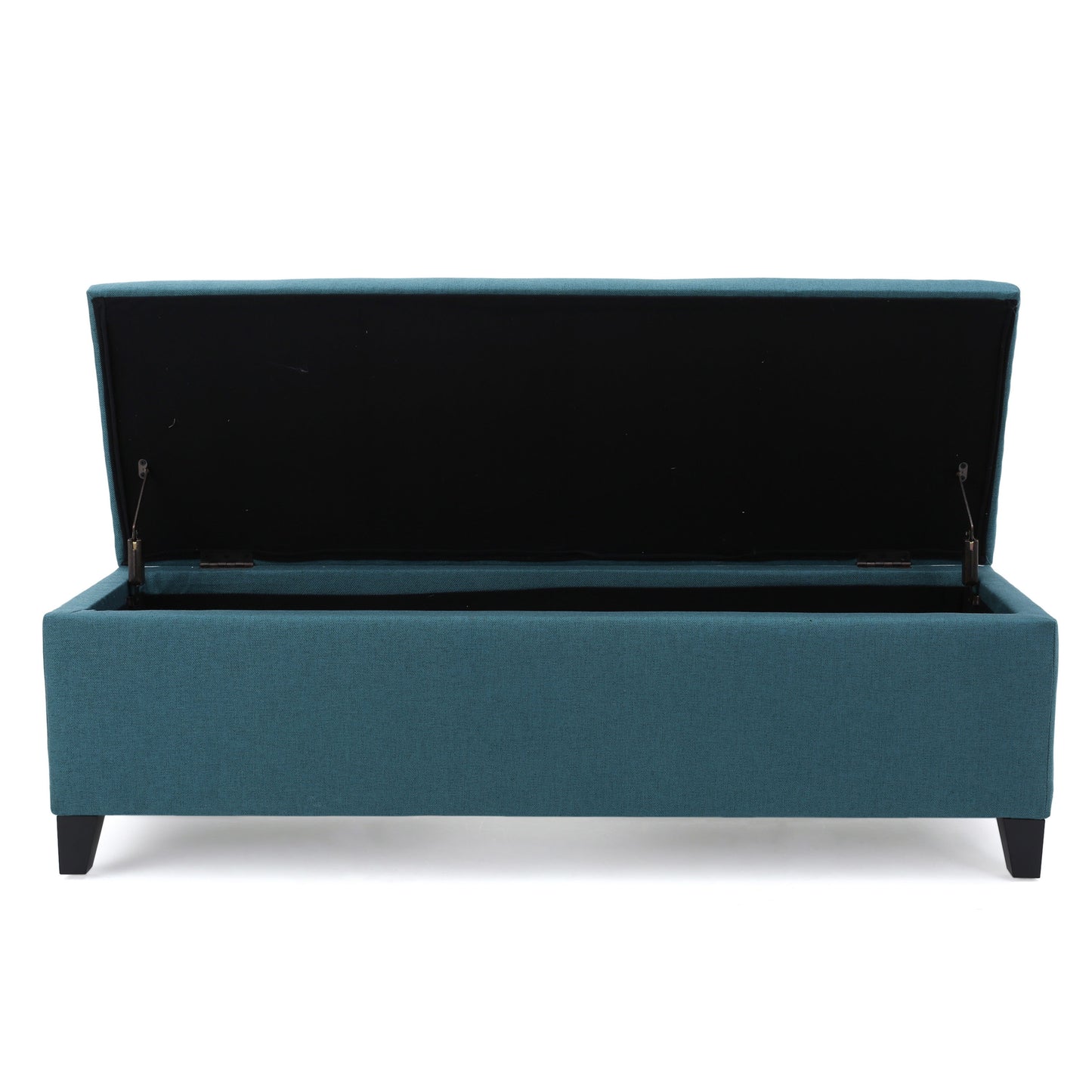 Storage Ottoman Bench With Polyester Upholstery And Wood Frame - Teal