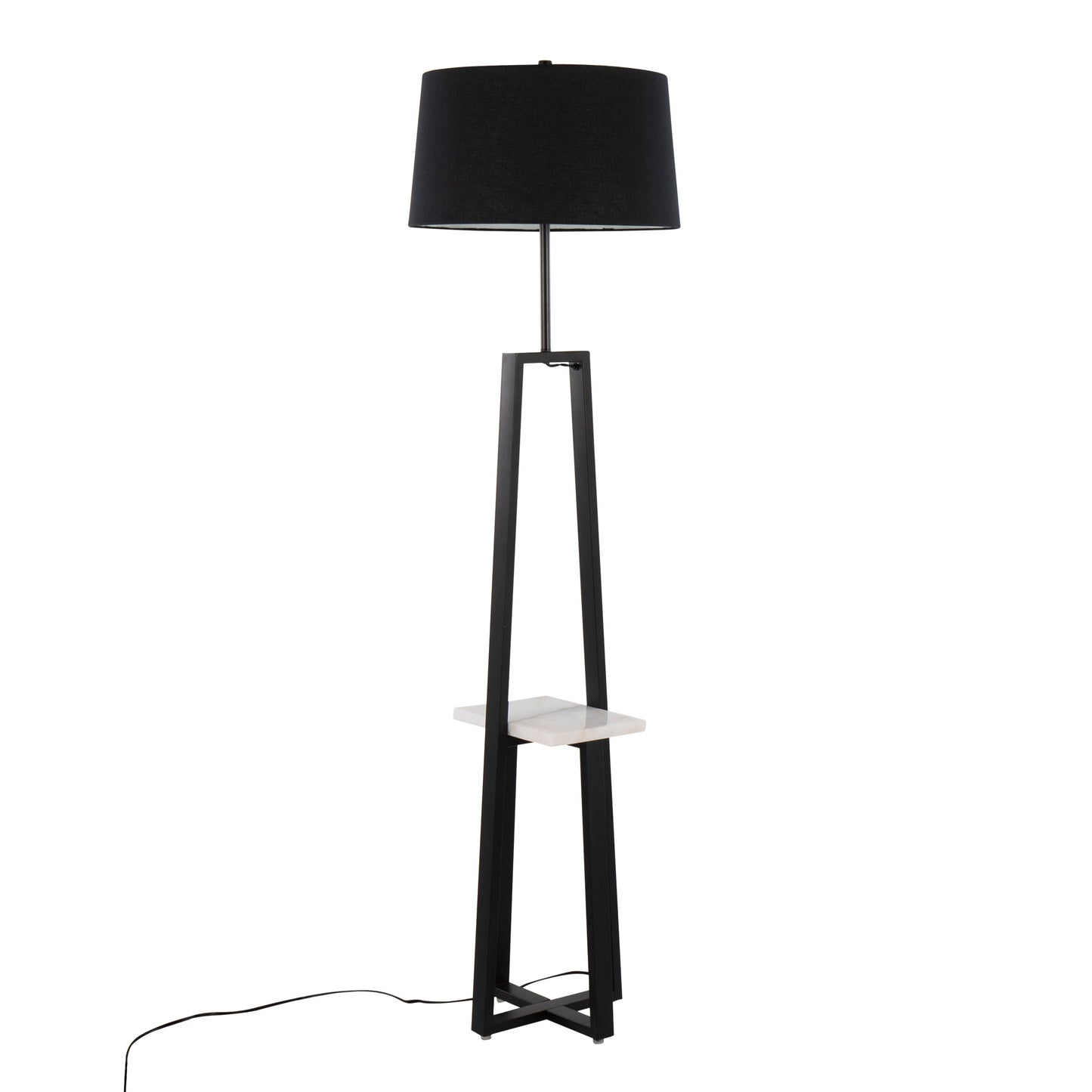 Cosmo - Shelf Contemporary / Glam Floor Lamp - Black