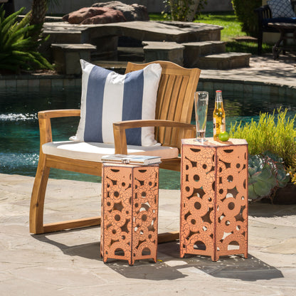 Selva - Accent Table Set Iron Construction - Orange