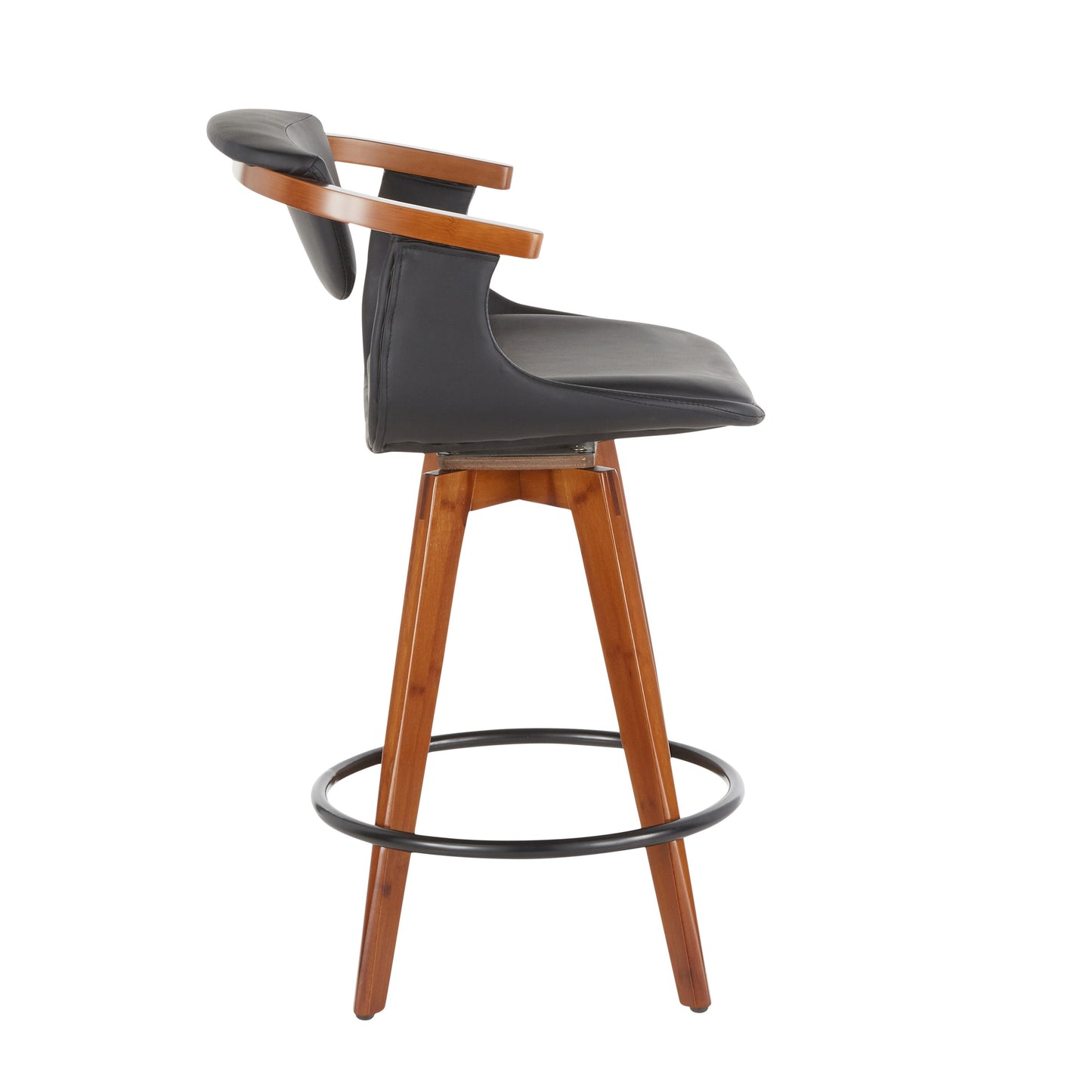 Oracle - Mid-Century Modern Counter Stool - Walnut / Black