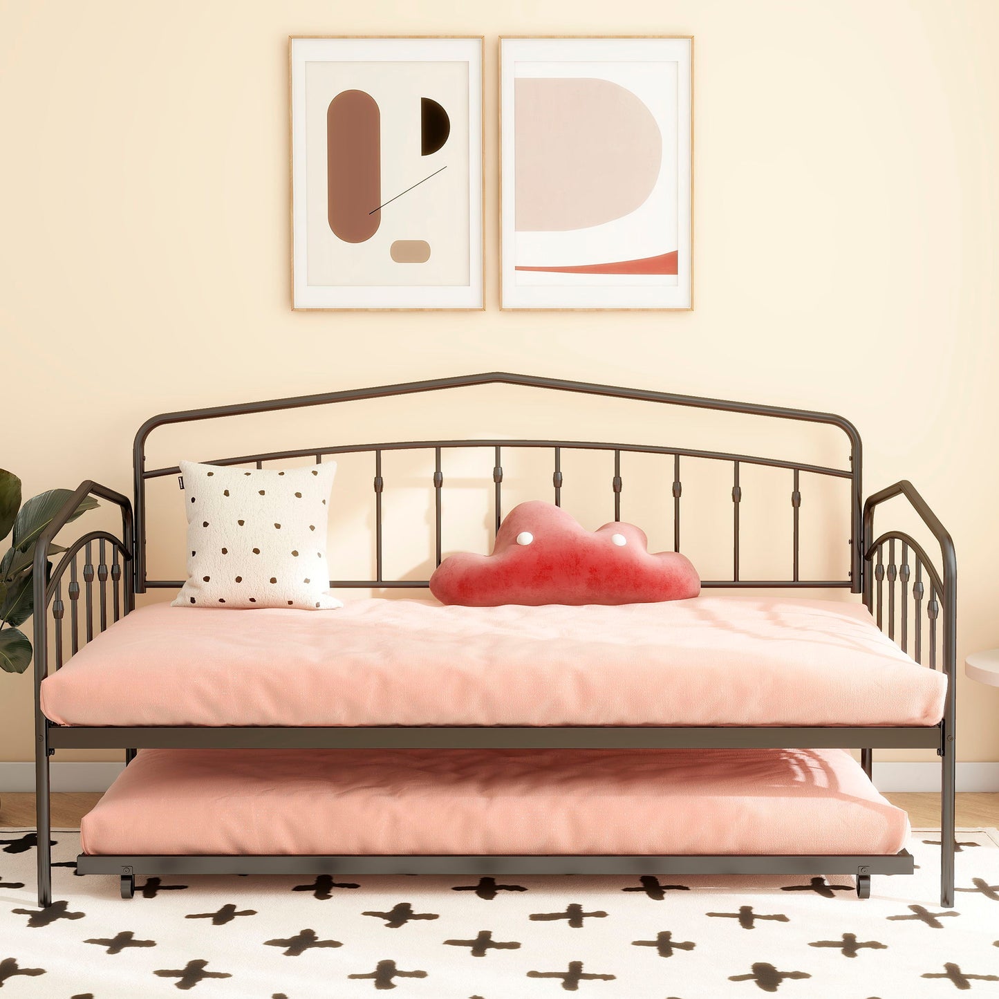 Fox - Twin Daybed With Twin Trundle - Black