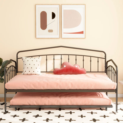 Fox - Twin Daybed With Twin Trundle - Black