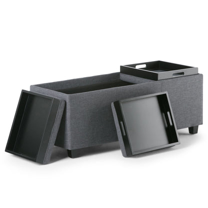 Avalon - Storage Ottoman - Slate Gray