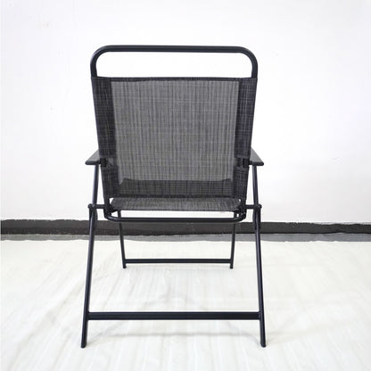 Outdoor Patio Dining Set For 4 People, Metal Patio Furniture Table And Chair Set With Umbrella - Black
