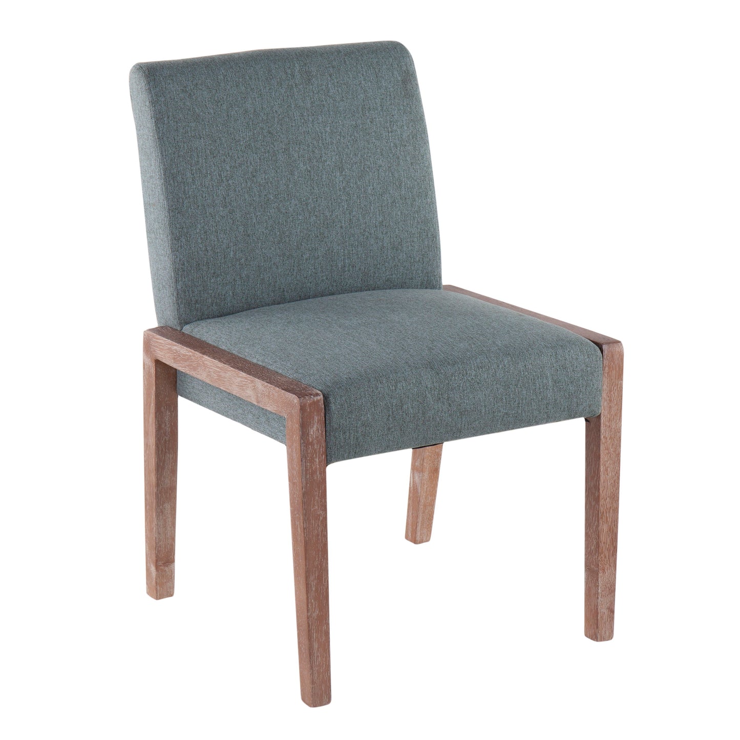 Carmen - Contemporary Chair (Set of 2) - White Washed / Teal