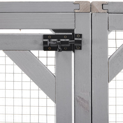 Outdoor Cat House, Diy Cat Enclosure Catio With Double Enter Doors - Light Gray