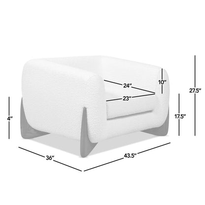 Alpine - Sherpa Arm Chair - Ivory White