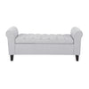 Hayes - Contemporary Armed Storage Bench With Button Tufting And Rolled Arms - Light Gray