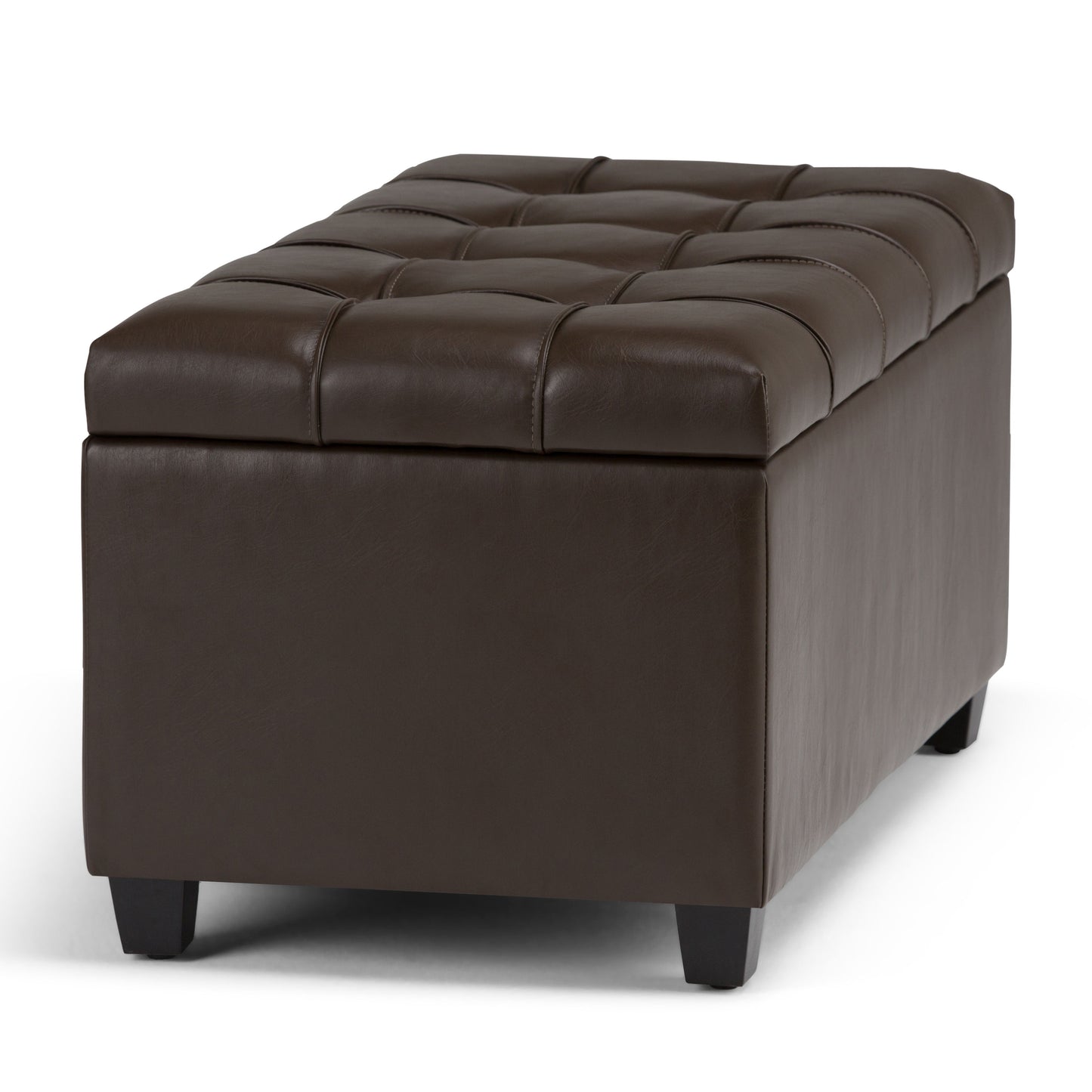 Sienna - Storage Ottoman Bench - Chocolate Brown