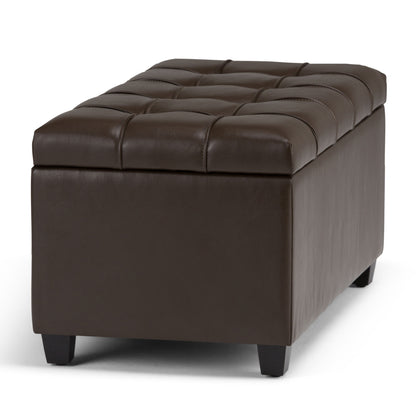 Sienna - Storage Ottoman Bench - Chocolate Brown