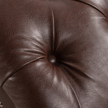 Tufted Armless Chaise Lounge - Dark Brown