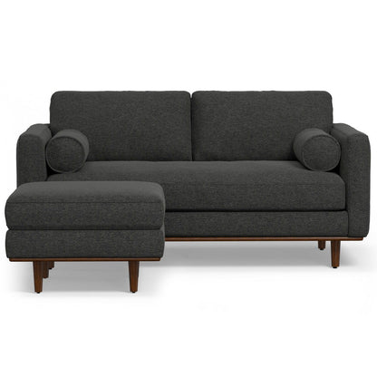 Morrison - Upholstered Sofa And Ottoman Set - Charcoal Gray