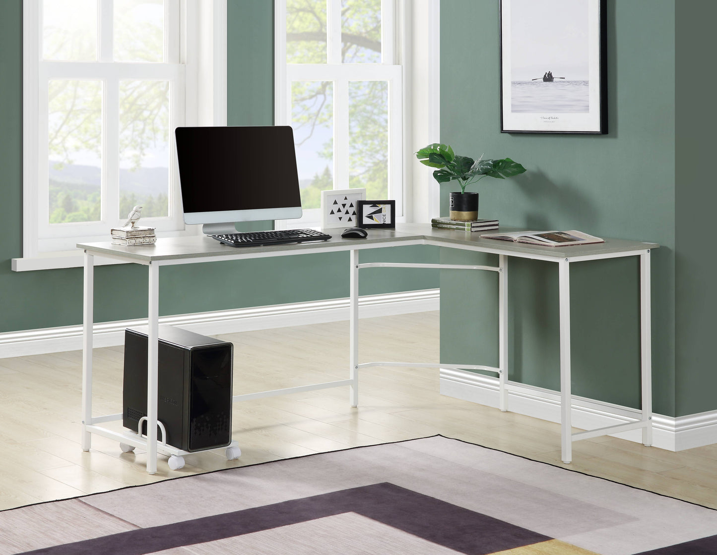 Bambina - Computer Desk - Gray / White
