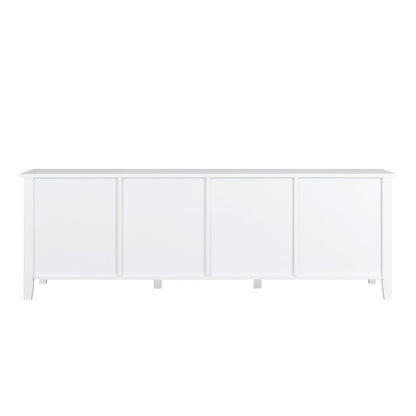 StylishTVcabinet, Entertainment CenterTV Stand, TVconsoletable, Media Console, Solidwood Frame, Changhong Glass Door, Metal Handle - Antique White
