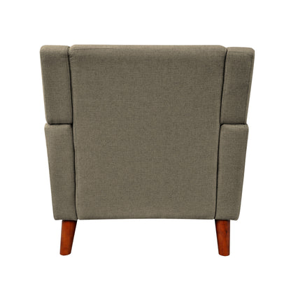 Upholstered Armchair With Button Tufting And Tapered Legs - Mocha