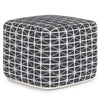 Noreen - Square Pouf - Slate Gray / White
