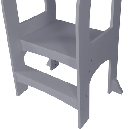 Child Standing Tower, Step Stool For Kids, Toddler Step Stool For Kitchen Counter - Gray