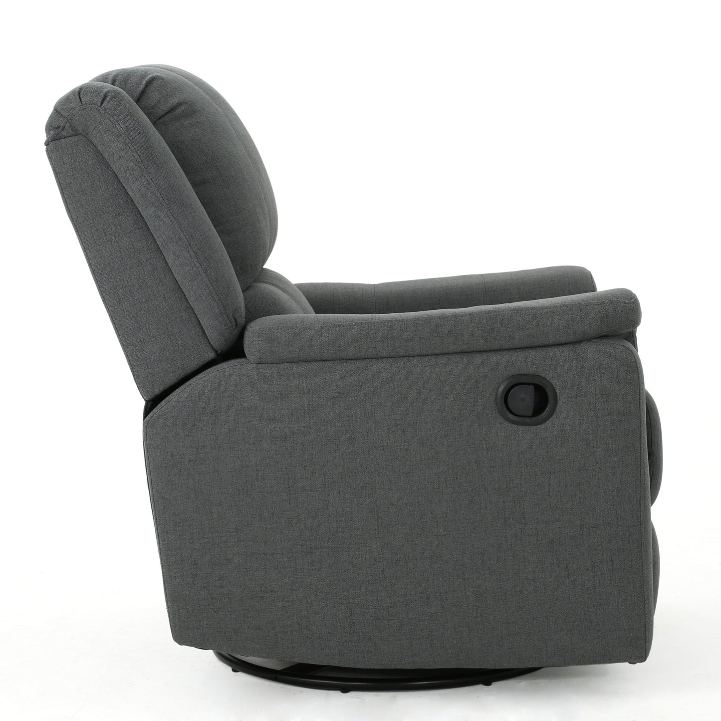 Glider Recliner With Swivel, Manual Reclining Chair - Charcoal