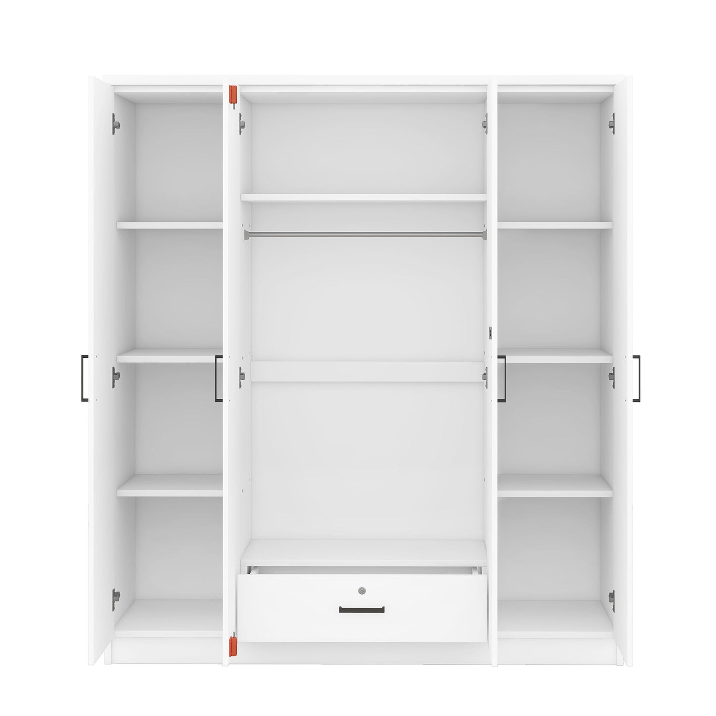 4 Door Wardrobe With 1 Drawer - White
