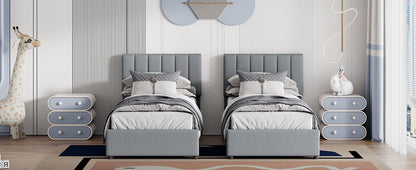 King Size Upholstered Platform Bed With A Hydraulic Storage System - Gray