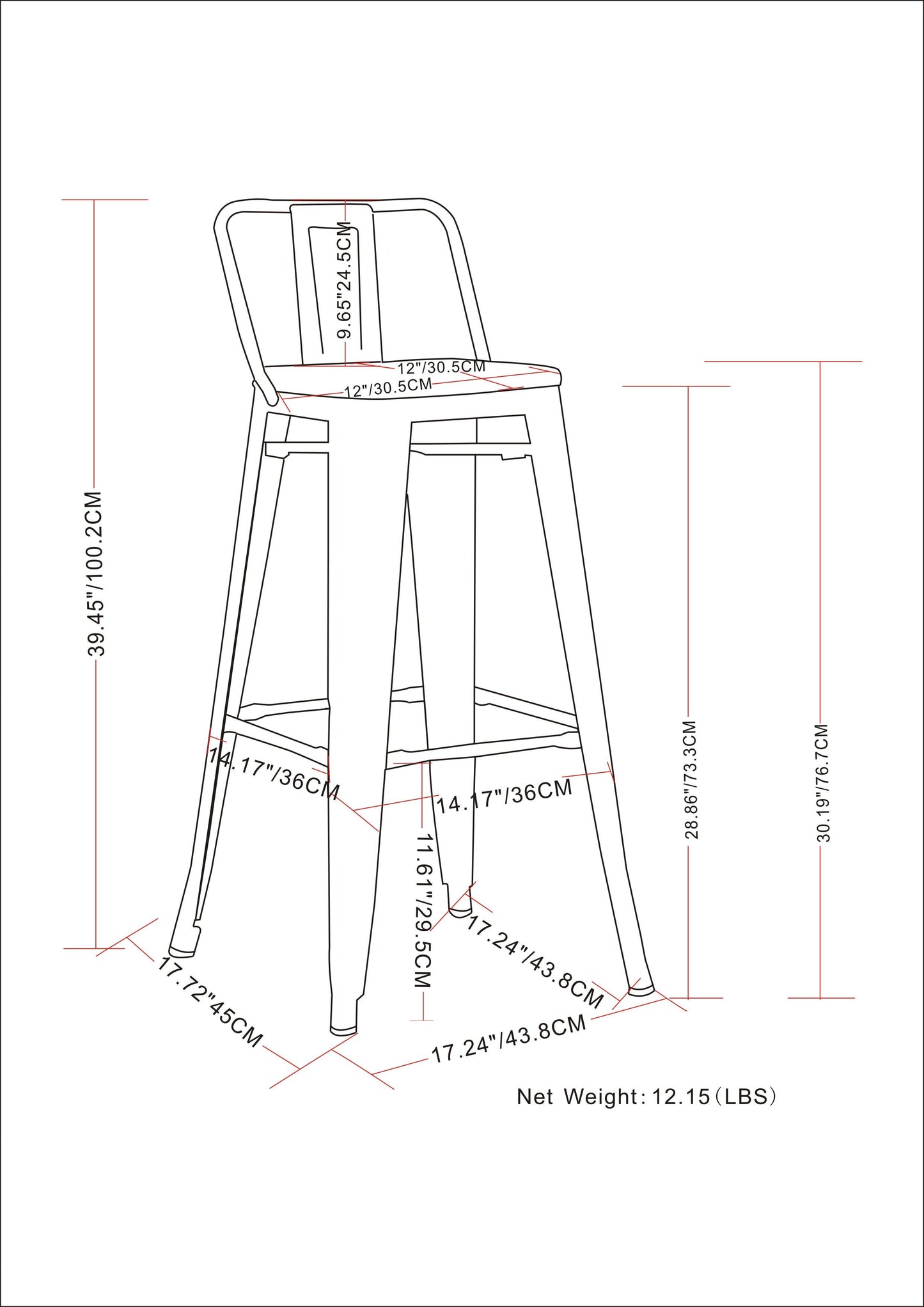 Rayne - Metal Bar Stool (Set of 2) - Gun Metal Gray