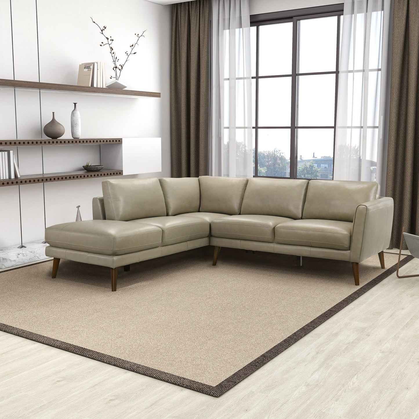 Benson - Sectional Sofa Left Facing Chaise - Beige