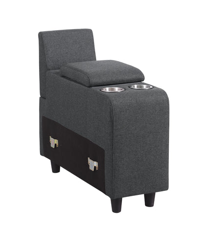 Eric - 9 Piece Upholstered Sectional With Ottoman - Dark Gray