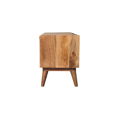 Bench With Leather Seatpad - Oak