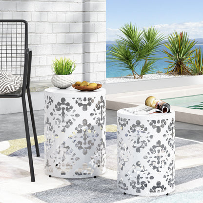 Metal (Set of 2) End Table - White