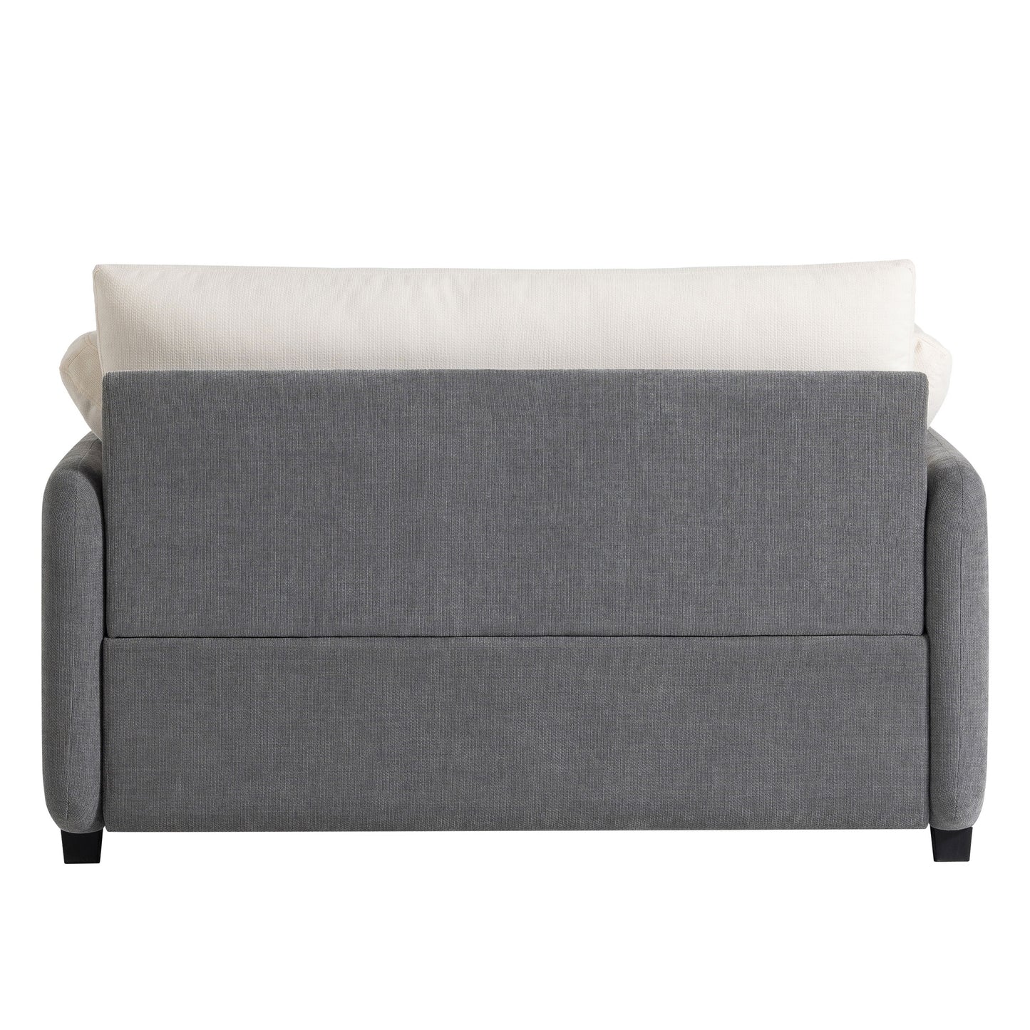 Oversized Single Sofa Chair Wide And Deep Seat, Modern Upholstered Comfy Blocking Couch Lounge With Pillows - Gray / Cream