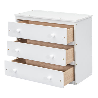 Full Size Loft Bed With Retractable Writing Desk And 3 Drawers With Storage Stairs And Shelves - White