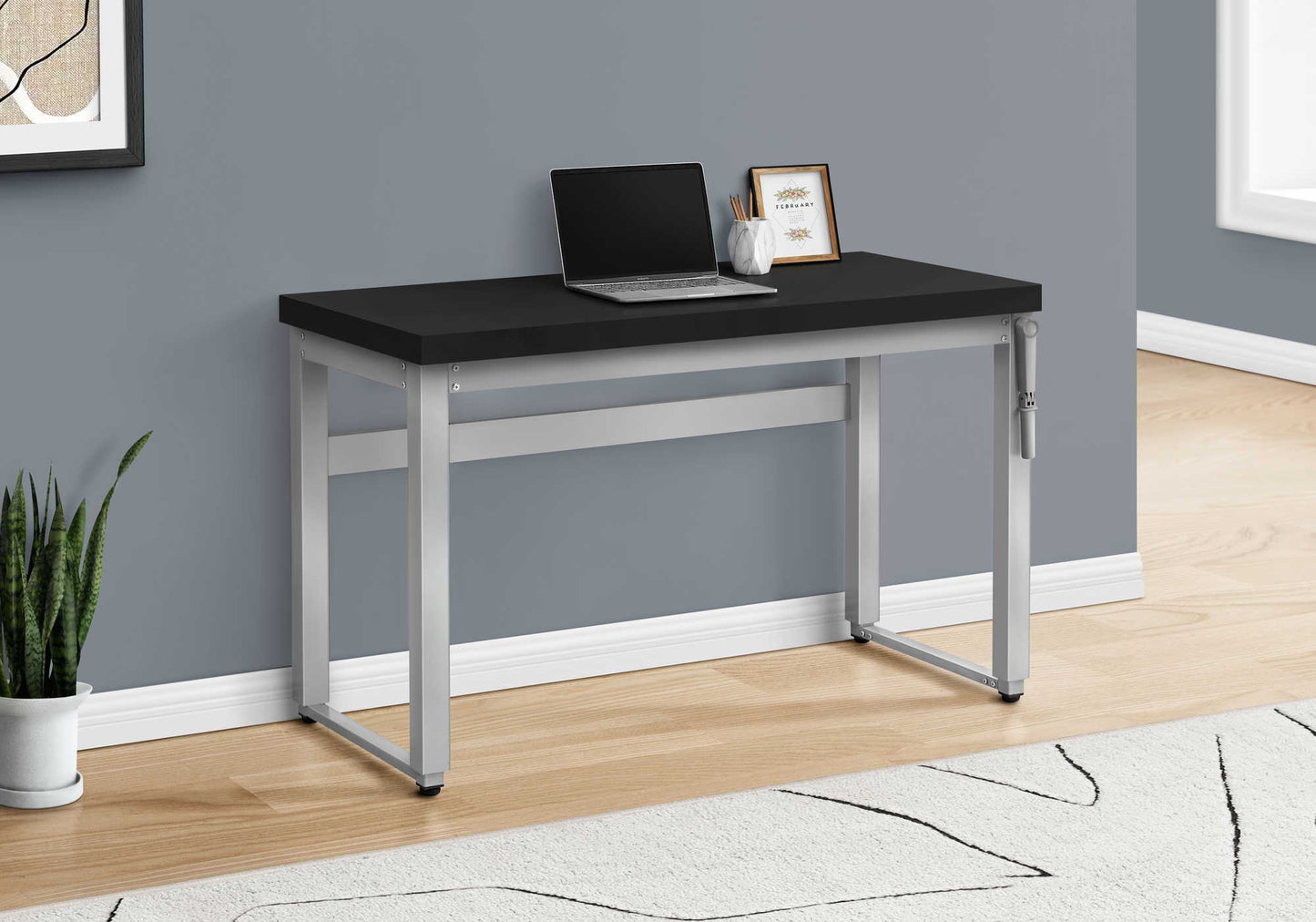 Computer Desk, Home Office, Standing, Adjustable, Laptop, Contemporary & Modern - Black