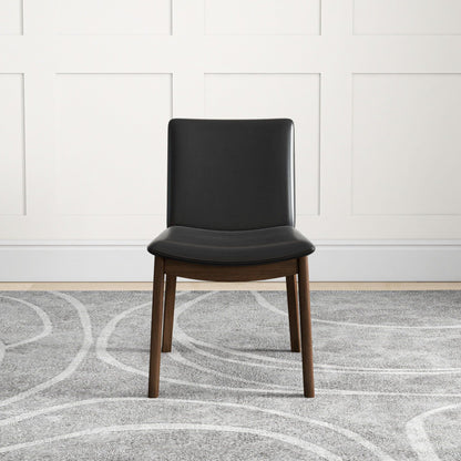 Laura - Mid-Century Modern Solid Wood Dining Chair (Set of 2) - Black