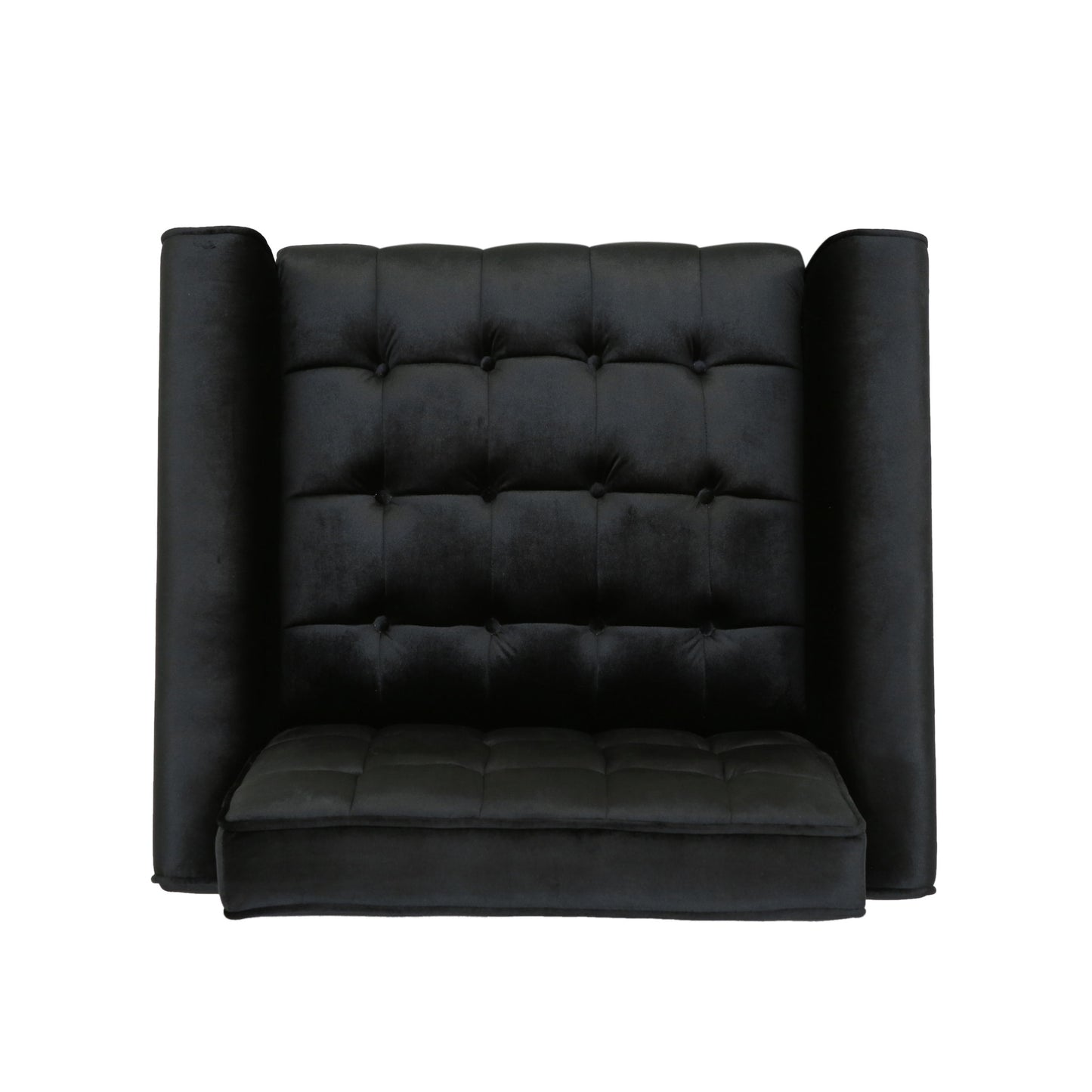 Comfy Arm Chair With Tufted Back, Modern For Living Room, Bedroom And Study - Black