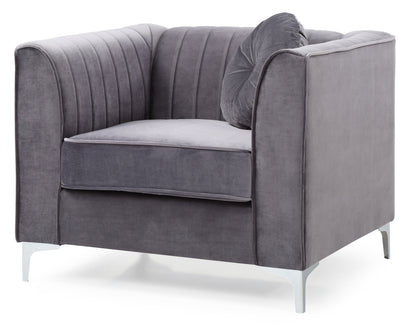 Contemporary Sloped Armchair - Gray