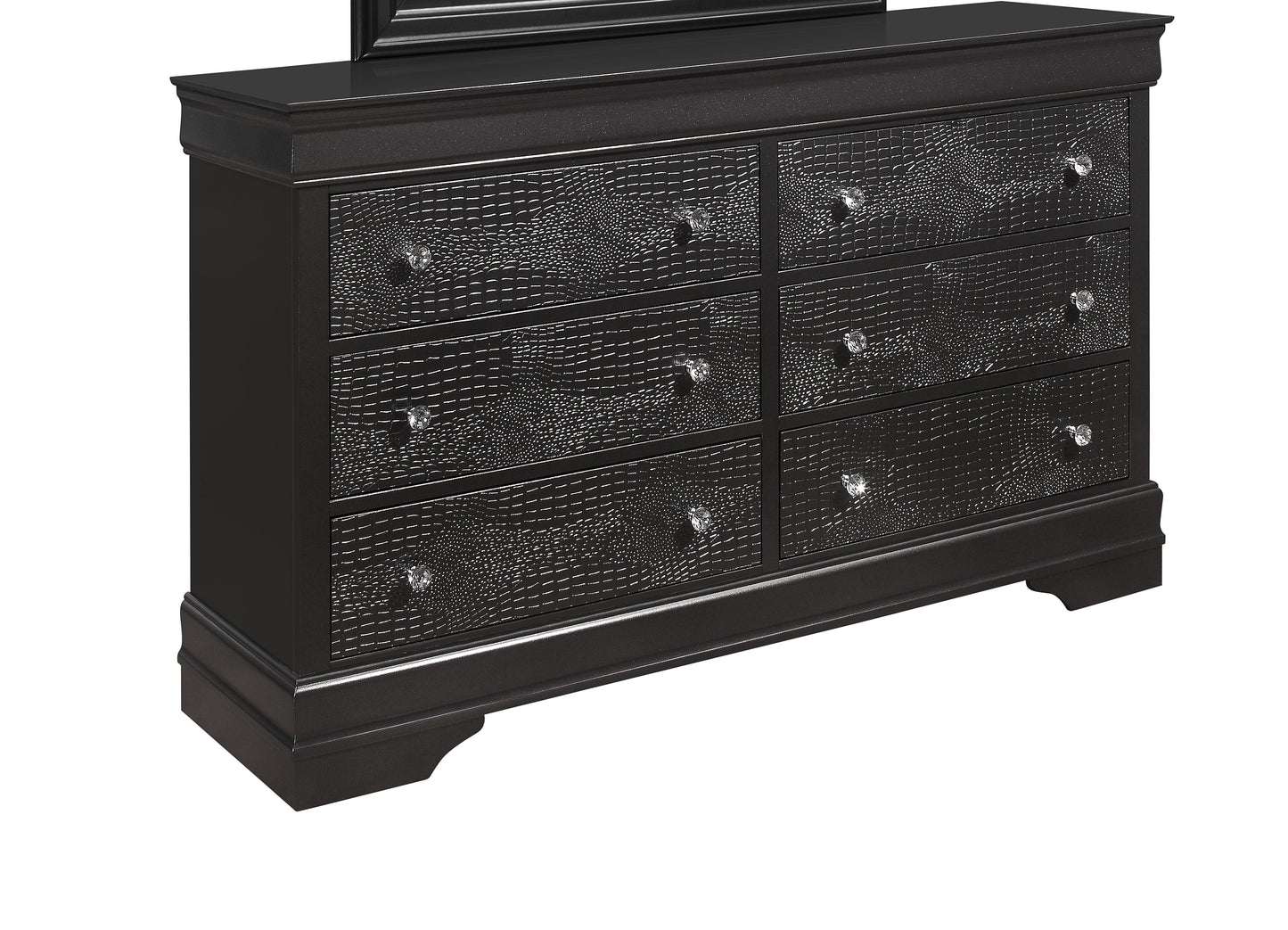 Shaker - Crocodile Metallic Dresser - Gray