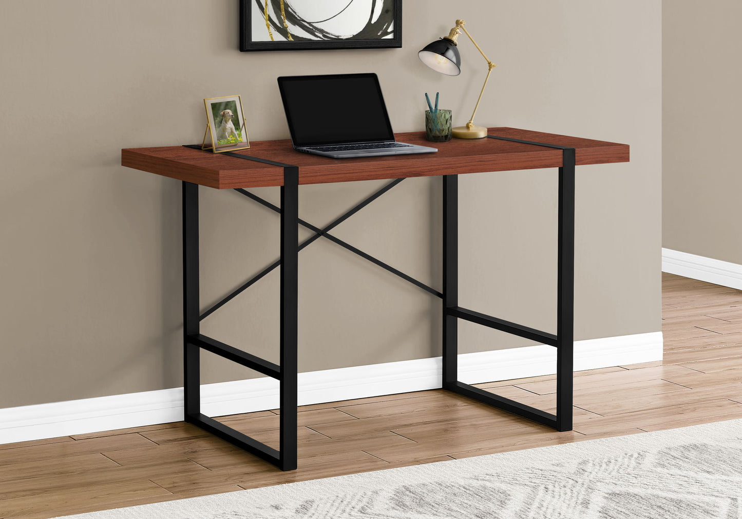 Computer Desk For Home Office, Laptop, Contemporary & Modern - Cherry