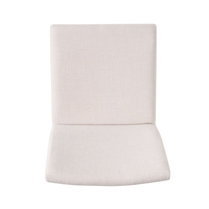 Contemporary Fabric Dining Chairs (Set of 2) - Light Beige / Walnut