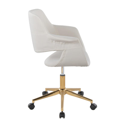 Vintage Flair - Mid-Century Modern Office Chair - Gold / Cream